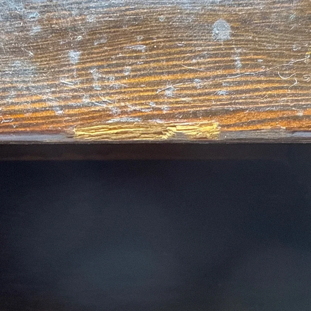 Vintage Wood Roll Top Bread Box Dark Brown Rustic Farmhouse Kitchen Storage Bin